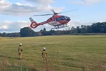 Hubschraubereinsatz beim Unfall in Elbenau