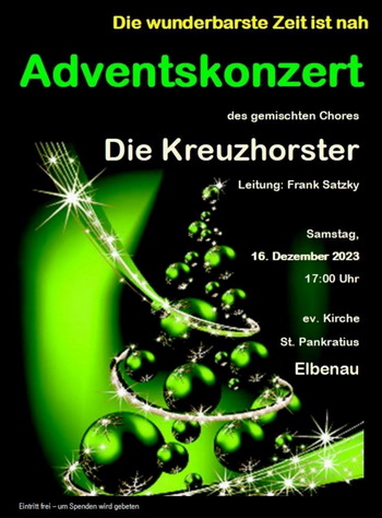 Einladung Adventskonzert des Chores Die Kreuzhorster